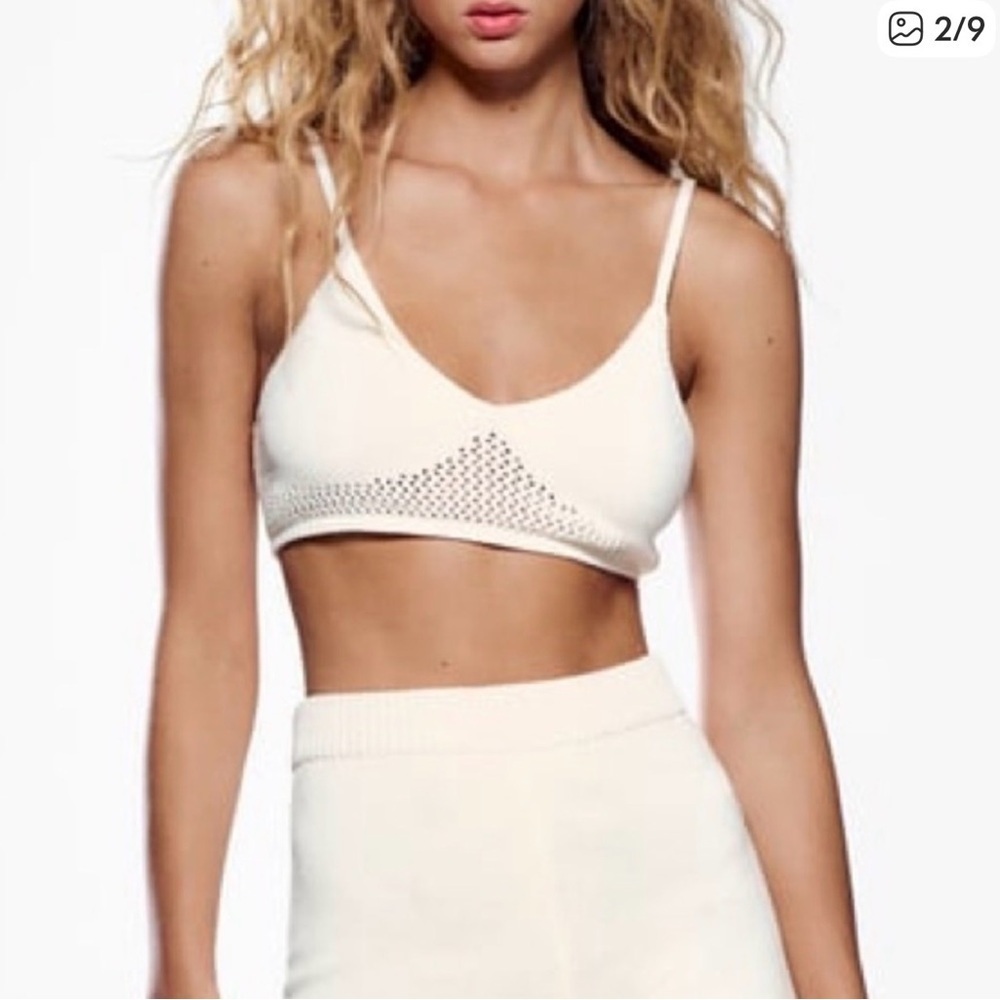 Zara Cream Knit Crop Top